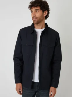 Threadbare Black Borg Lined Shacket