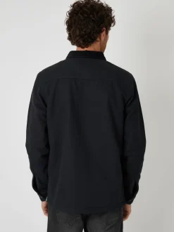 Threadbare Black Borg Lined Shacket