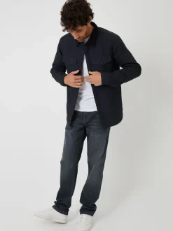Threadbare Black Borg Lined Shacket