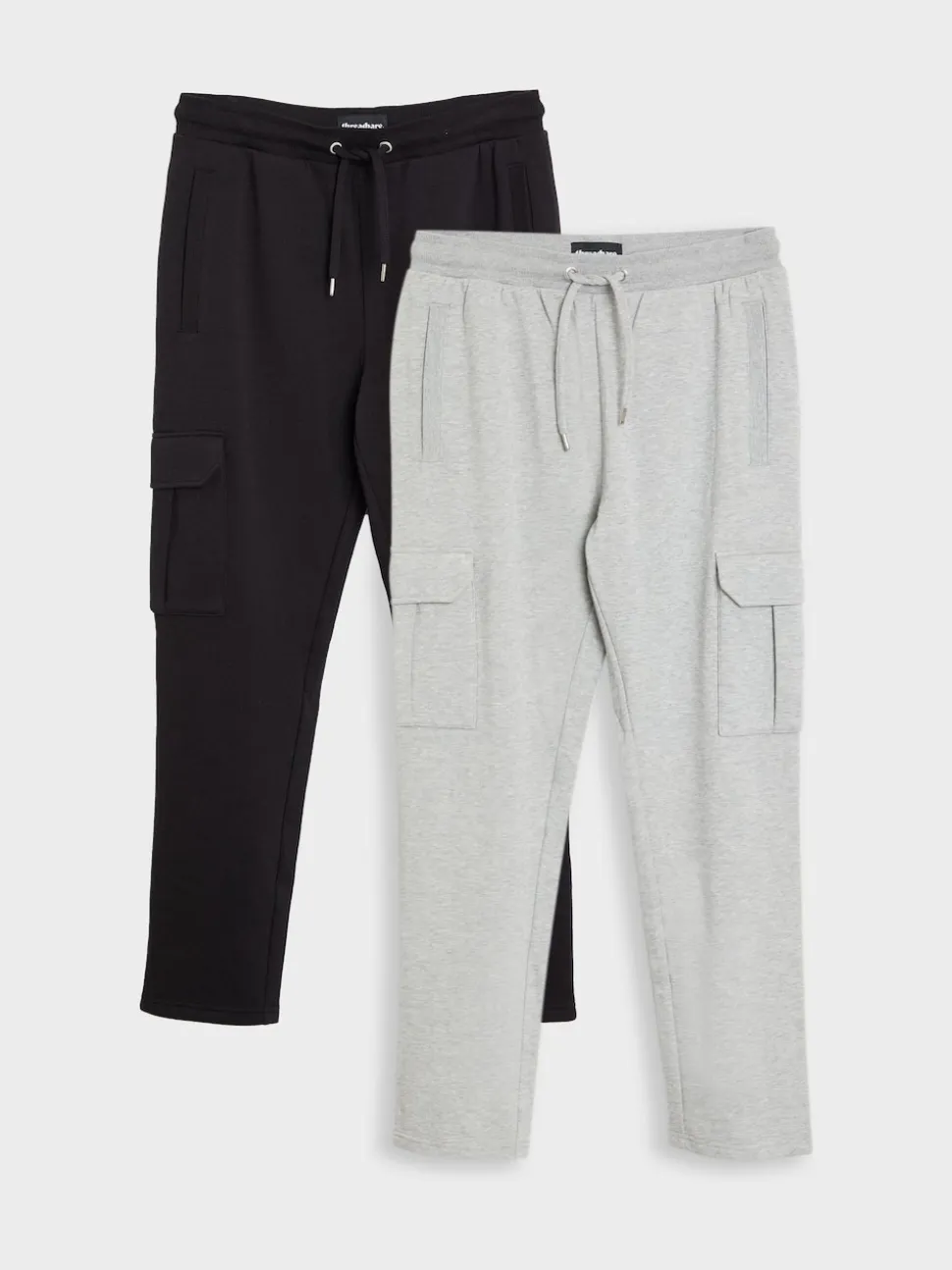 Threadbare Black Cargo Joggers 2 Pack