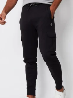 Threadbare Black Cargo Style Joggers