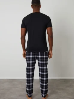 Threadbare Black Check Pyjamas Set