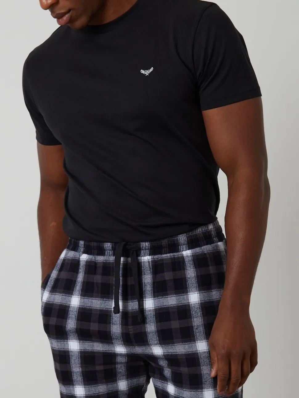 Threadbare Black Check Pyjamas Set