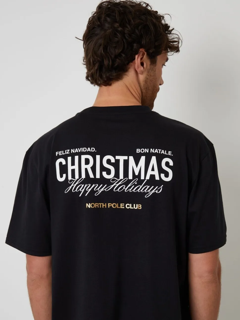 Threadbare Black Christmas Graphic Check Pyjamas Set