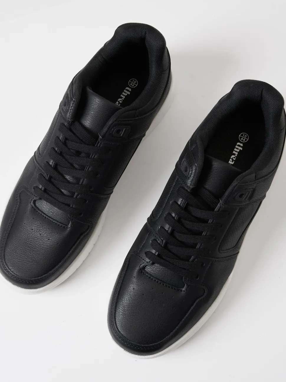 Threadbare Black Court Trainers