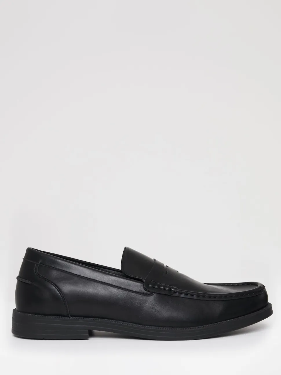 Threadbare Black Faux Leather Penny Loafers