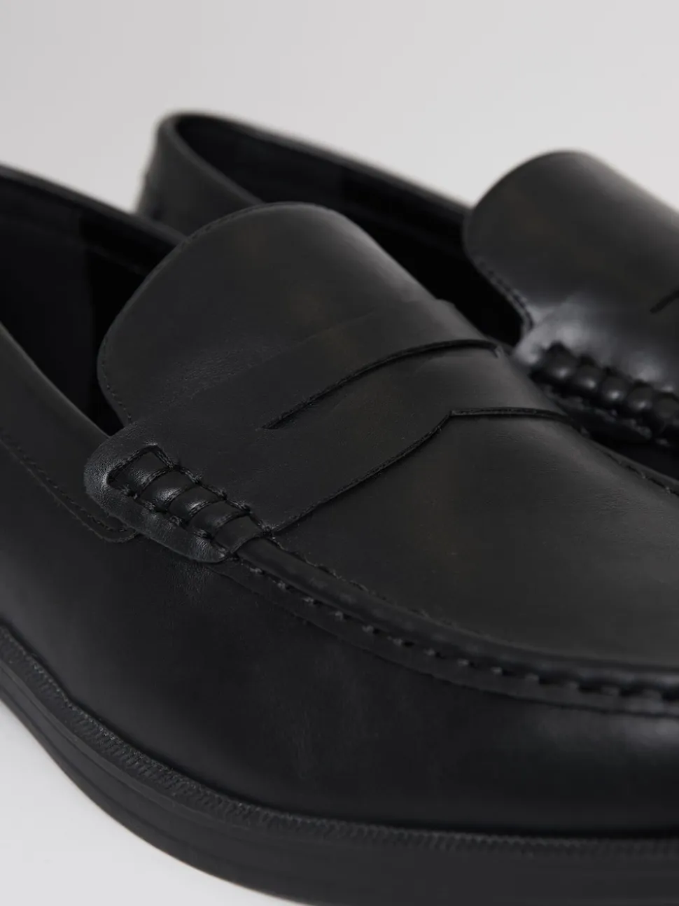 Threadbare Black Faux Leather Penny Loafers