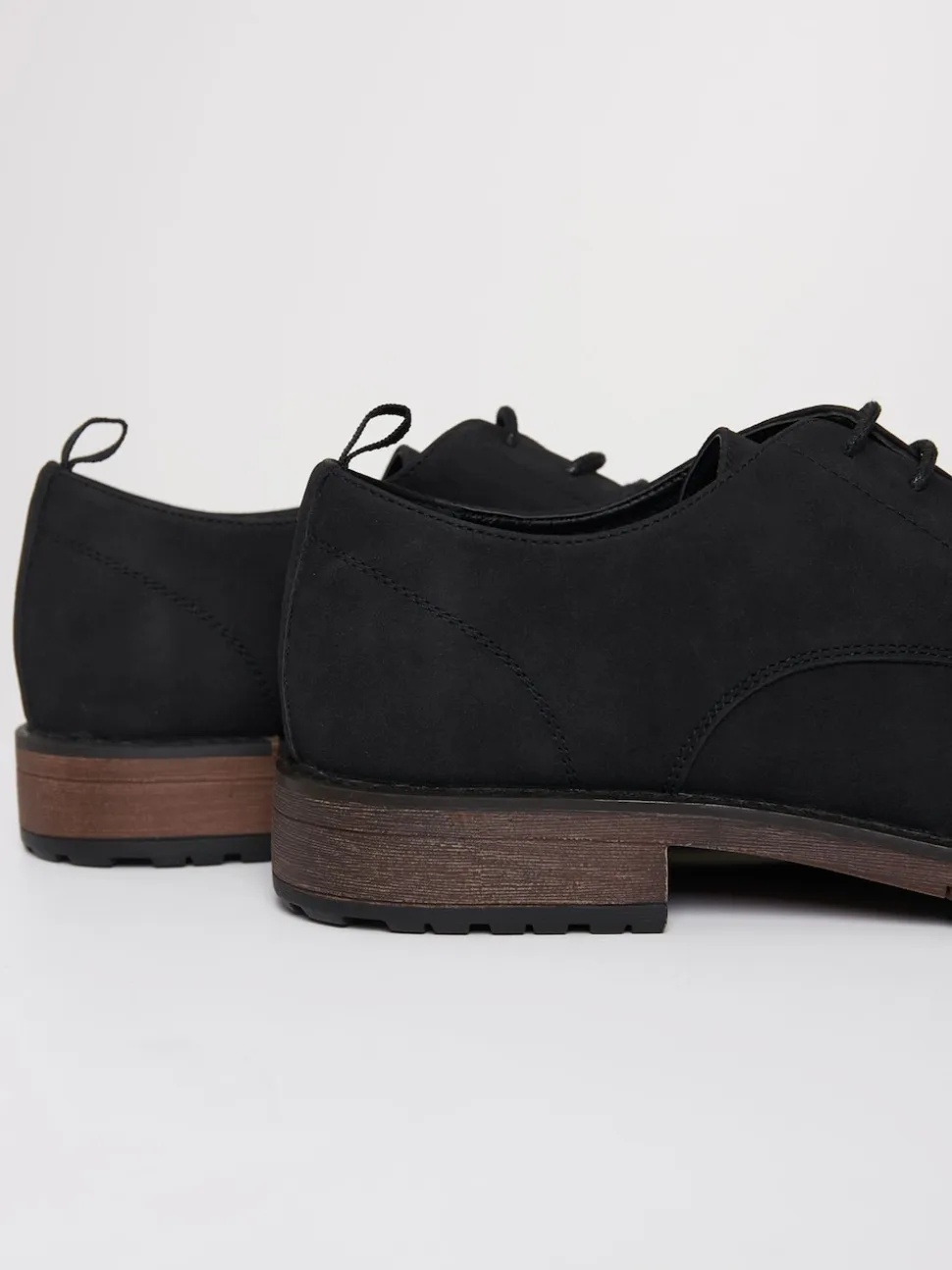 Threadbare Black Faux Suede Derby Shoes