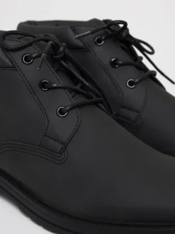 Threadbare Black Lace-Up Boots