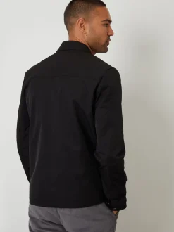 Threadbare Black Lightweight Collared Zip Up Jacket