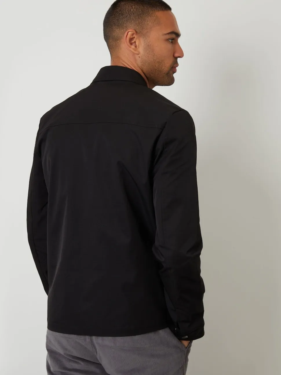 Threadbare Black Lightweight Collared Zip Up Jacket