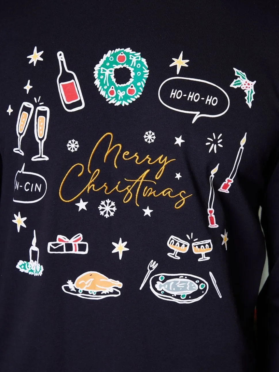 Threadbare Black Merry Matching Christmas Family Pyjamas