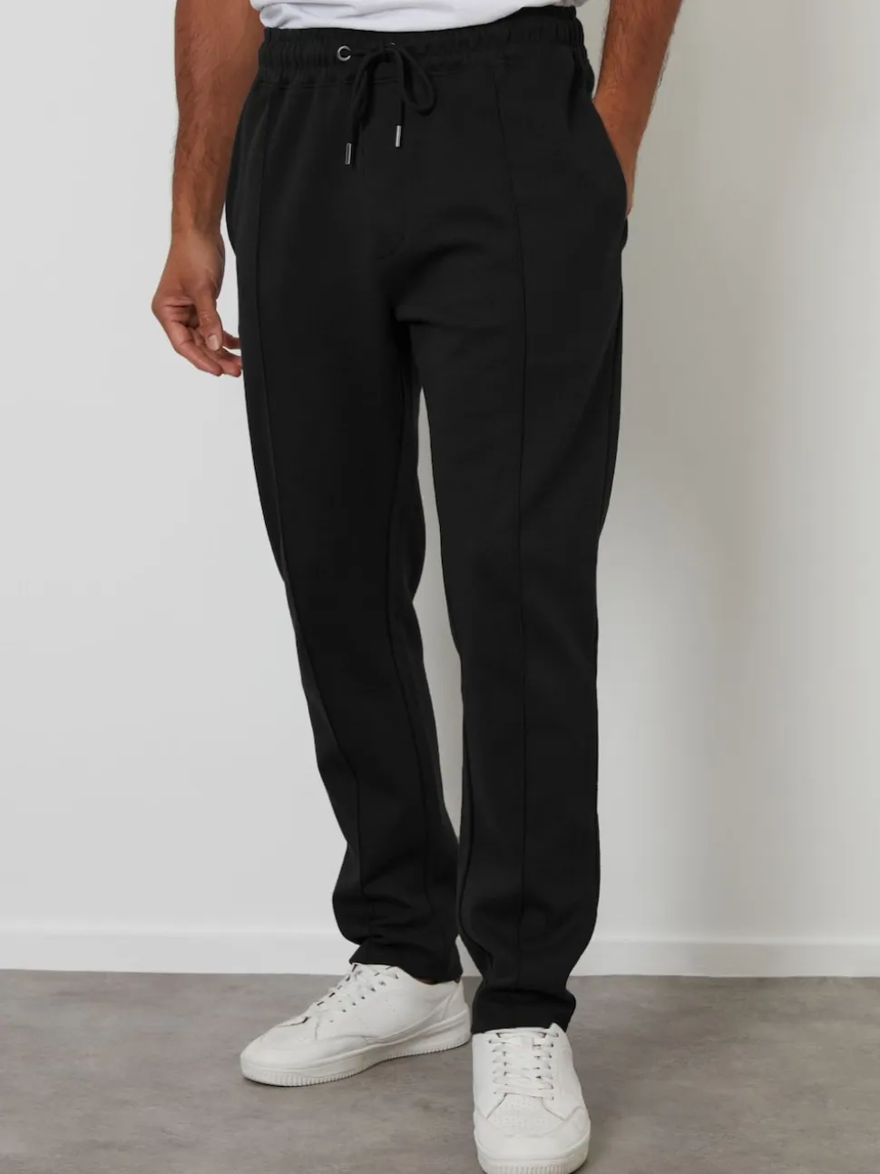 Threadbare Black Pintuck Pique Joggers