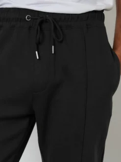 Threadbare Black Pintuck Pique Joggers