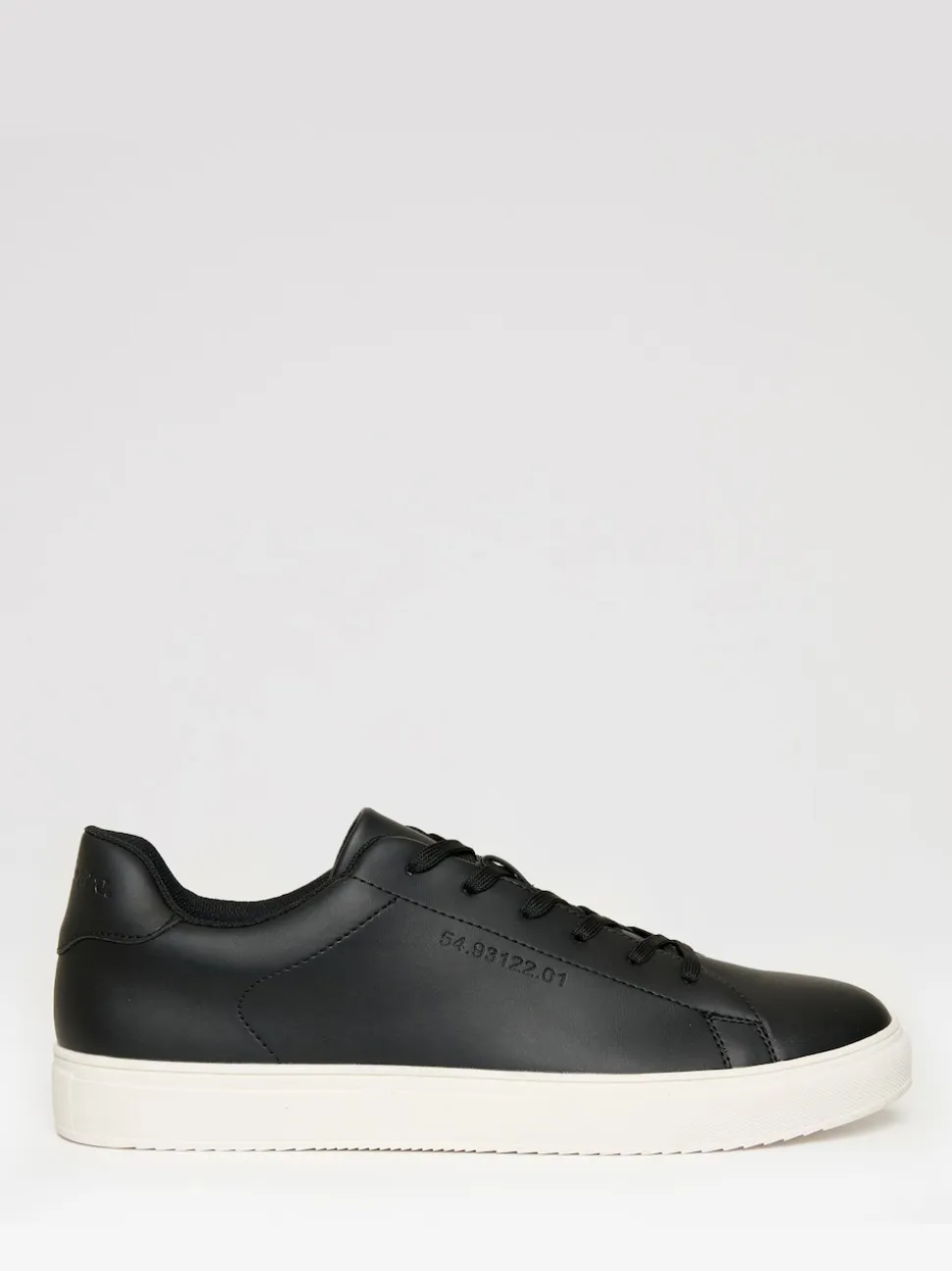 Threadbare Black PU Court Trainers