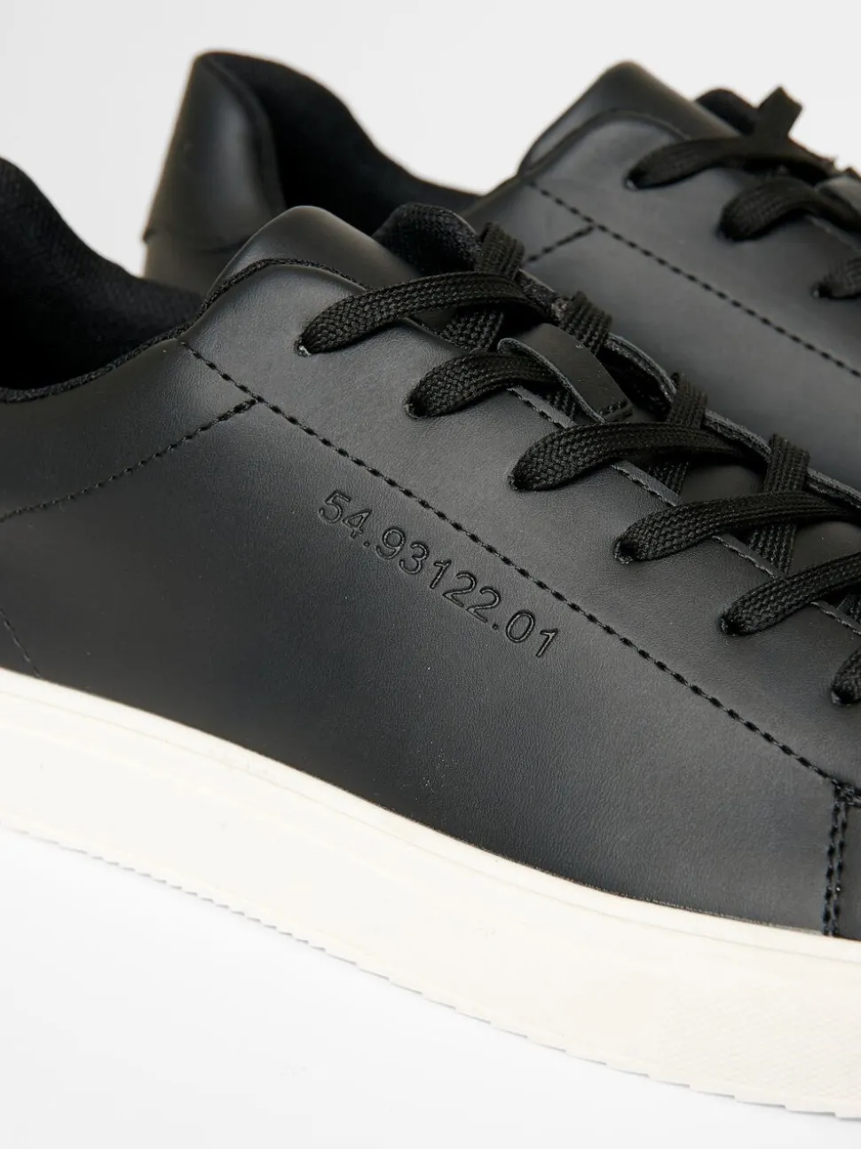 Threadbare Black PU Court Trainers