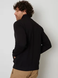 Threadbare Black Quarter Zip Neck Sweatshirt