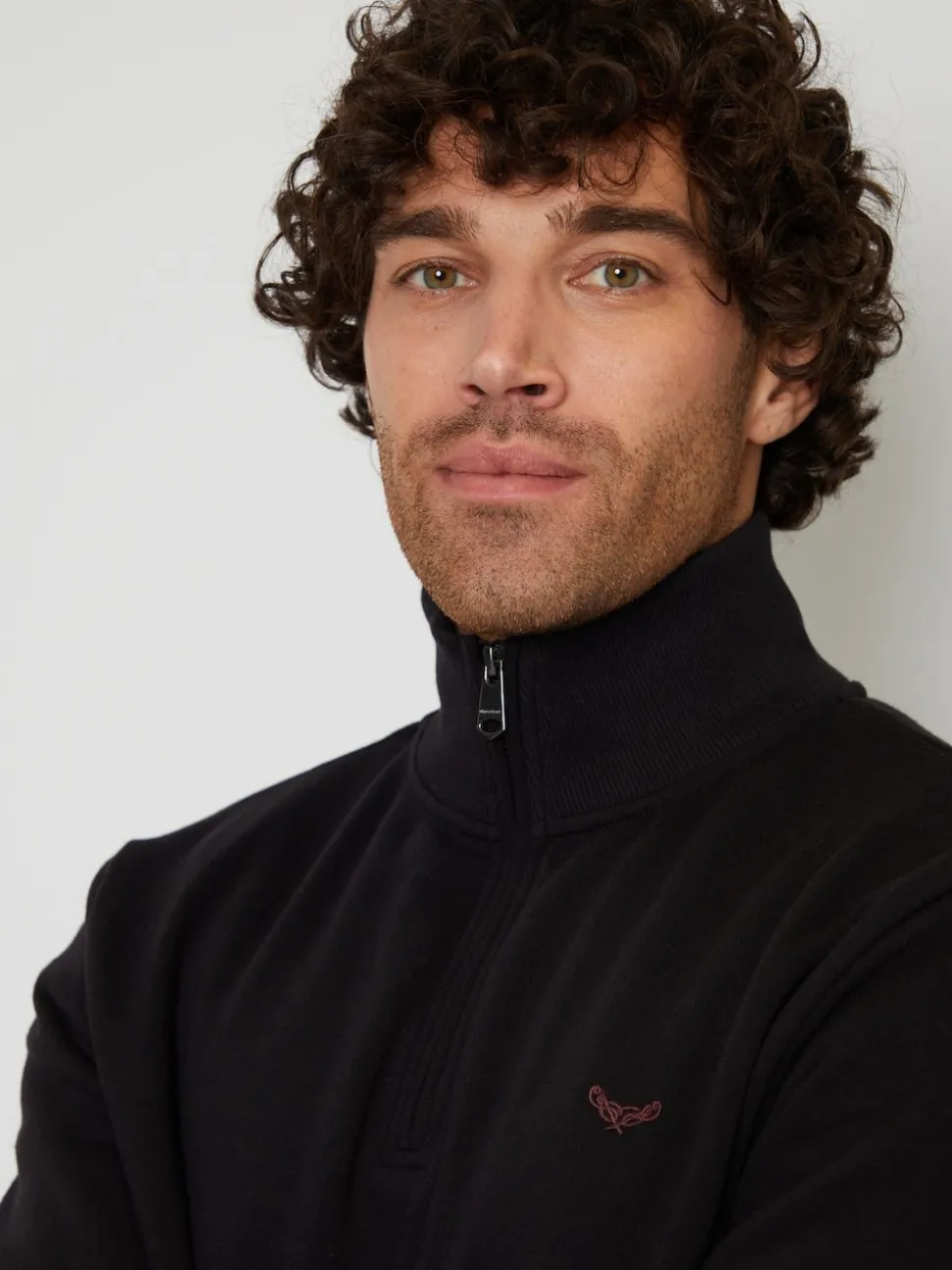 Threadbare Black Quarter Zip Neck Sweatshirt