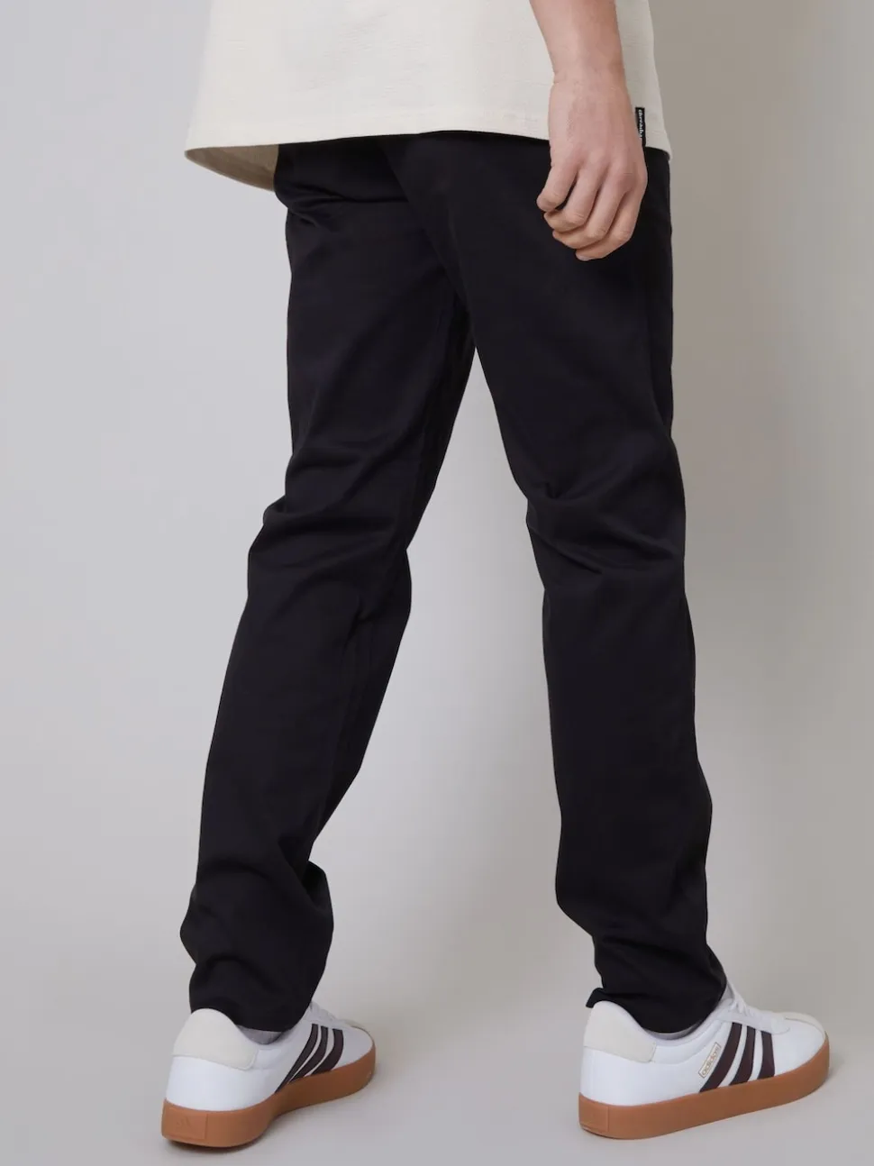 Threadbare Black Regular Fit Chino Trousers with Stretch