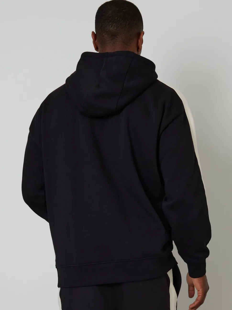 Threadbare Black Relaxed Fit Side Stripe Hoodie