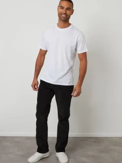 Threadbare Black Straight Leg Stretch Corduroy Trousers