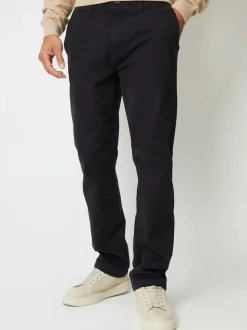 Threadbare Black Straight Leg Canvas Trousers With Stretch