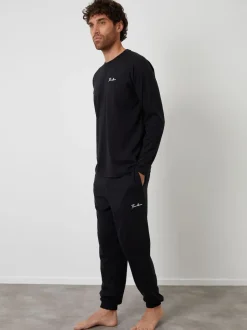 Threadbare Black Sweatshirts & Joggers Lounge 2 Piece Set