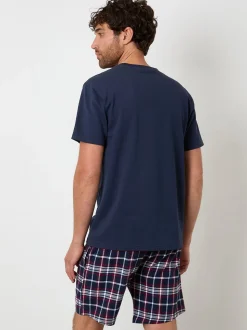 Threadbare Black Textured Check Shortie Pyjamas Set 2 Pack