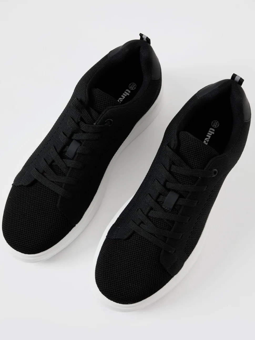 Threadbare Black Textured Trainers