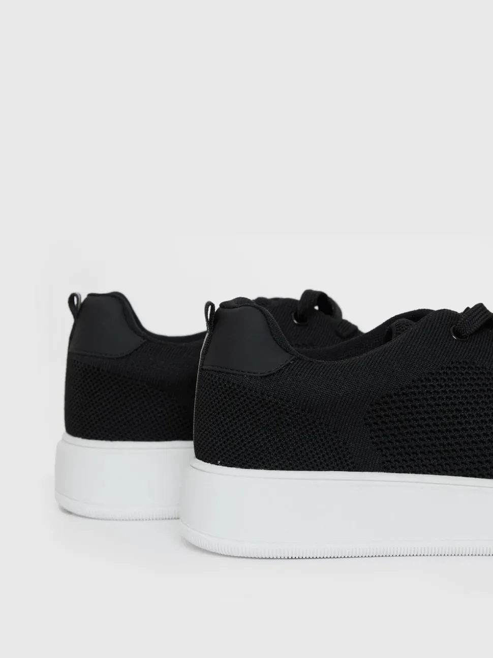 Threadbare Black Textured Trainers
