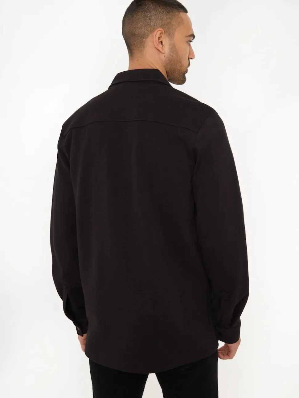 Threadbare Black Twill Button Up Shacket