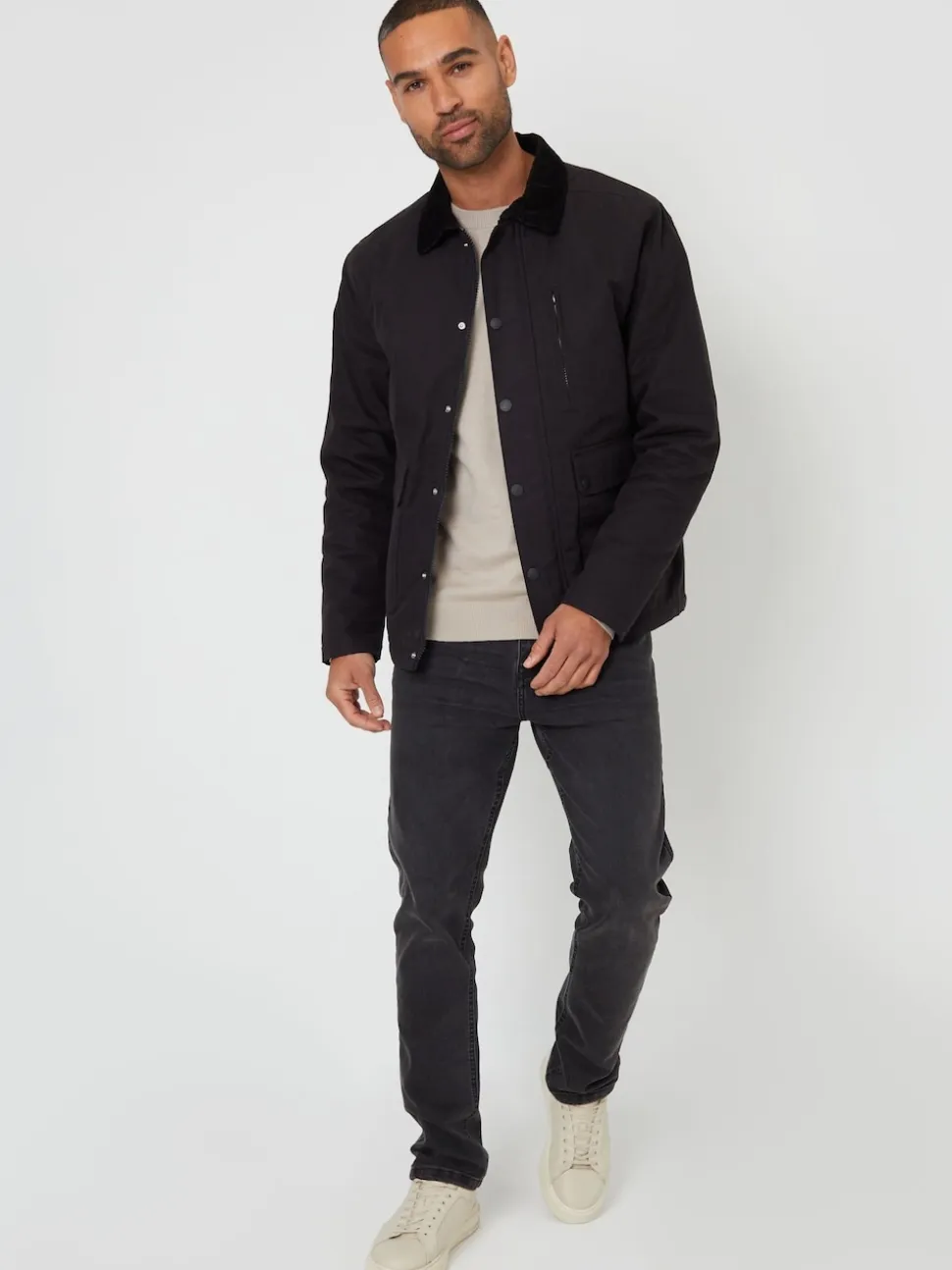 Threadbare Black Twill Lightweight Jacket