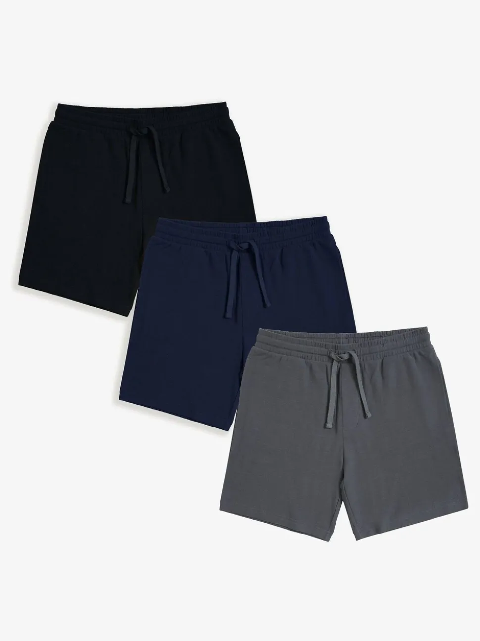 Threadbare Black Waffle Textured Lounge 100% Cotton Shorts 3 Pack