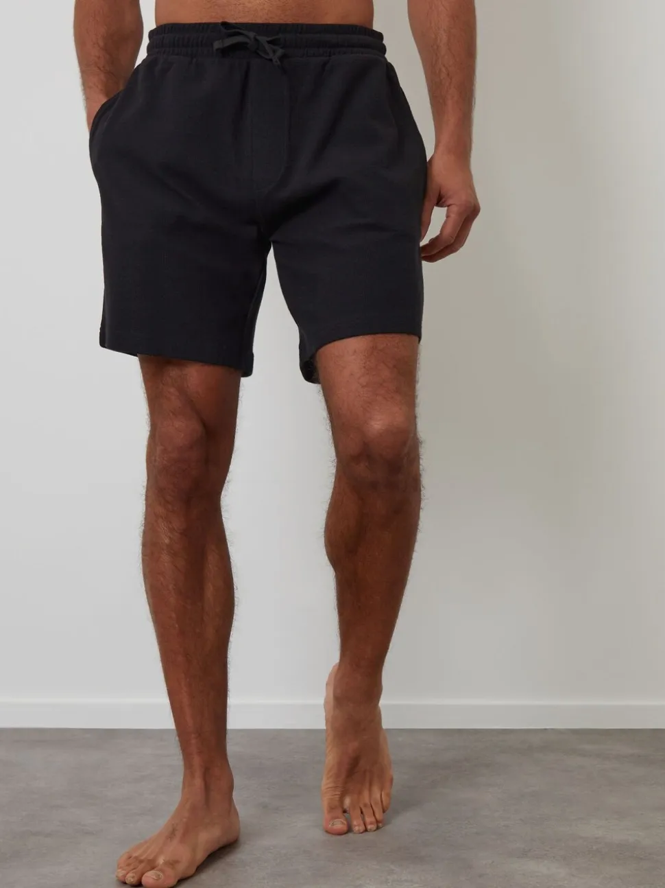 Threadbare Black Waffle Textured Lounge 100% Cotton Shorts 3 Pack