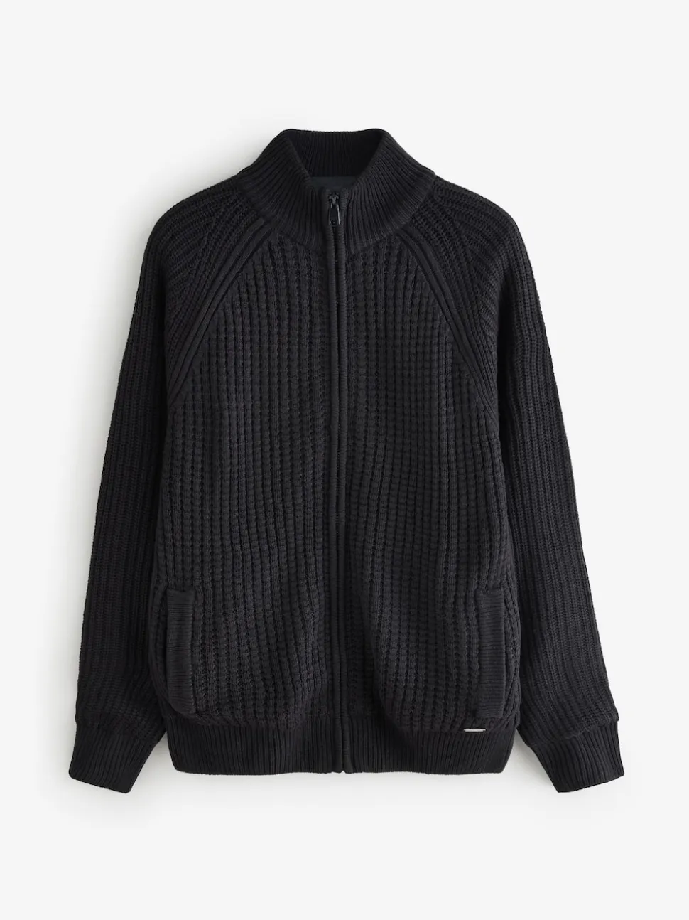 Threadbare Black Zip Up Cardigan with Microfleece Lining