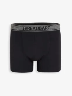 Threadbare Black/Grey Hipster Fit Boxer Shorts (5 Pack)