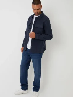 Threadbare Blue Faux Fur Wool Button Up Shacket