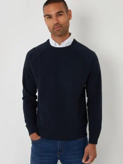 Threadbare Blue Mock Shirt Raglan Knitted Jumper