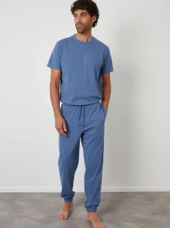 Threadbare Blue Peached Cotton Pyjamas Set