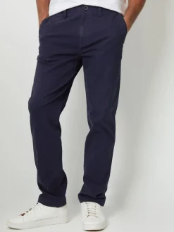 Threadbare Blue Straight Leg Canvas Trousers With Stretch