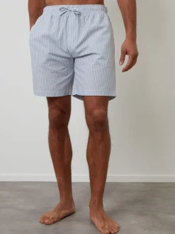 Threadbare Blue Stripe Cotton Poplin Lounge Shorts 3 Pack
