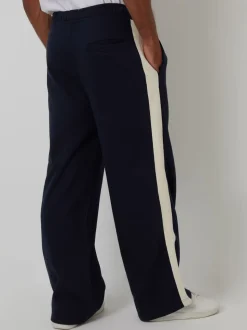 Threadbare Blue Wide Leg Side Stripe Joggers
