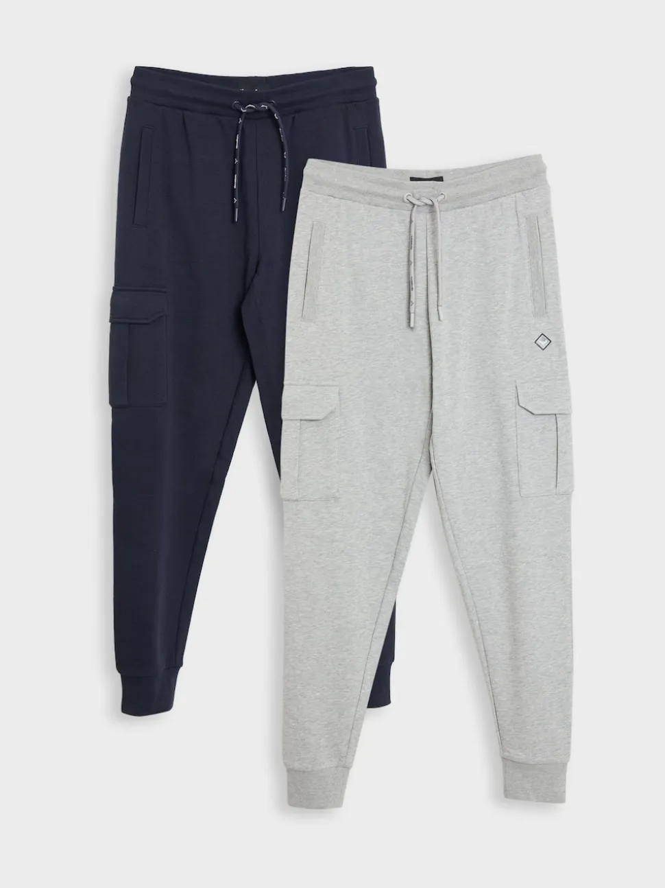 Threadbare Blue/Grey Cargo Style Joggers 2 Pack