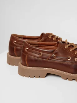 Threadbare Brown Chunky Boat Shoes