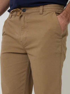 Threadbare Brown Elasticated Waist Regular Fit Chino Trousers