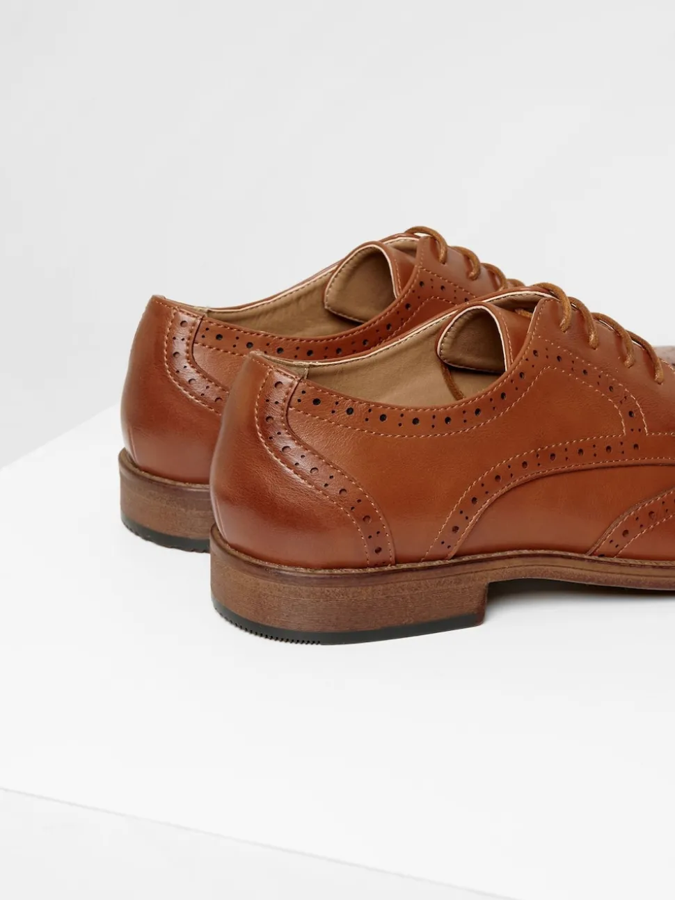 Threadbare Brown Faux Leather Brogues