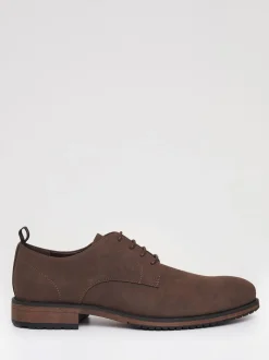 Threadbare Brown Faux Suede Derby Shoes