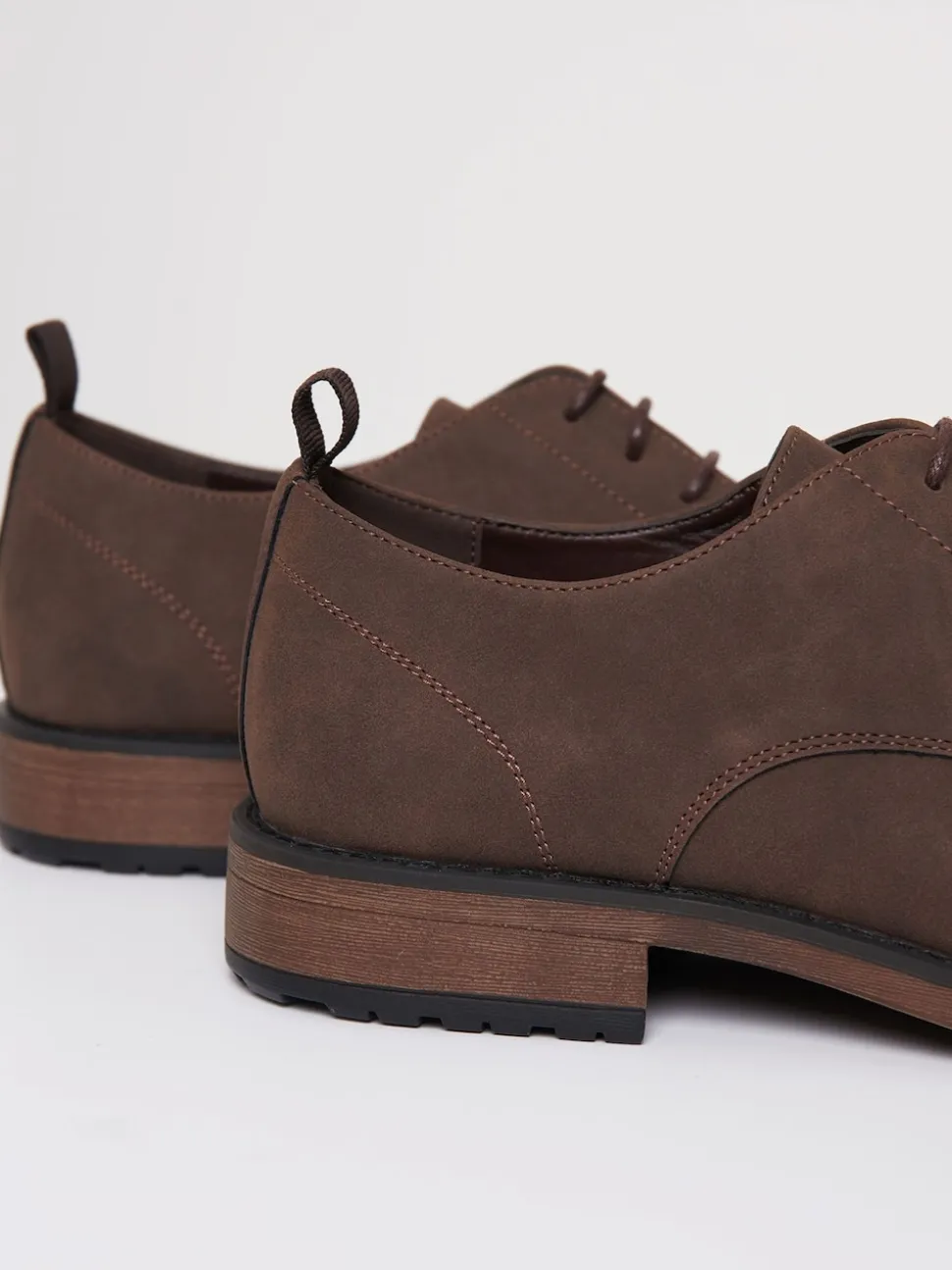 Threadbare Brown Faux Suede Derby Shoes