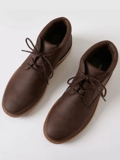 Threadbare Brown Lace-Up Boots