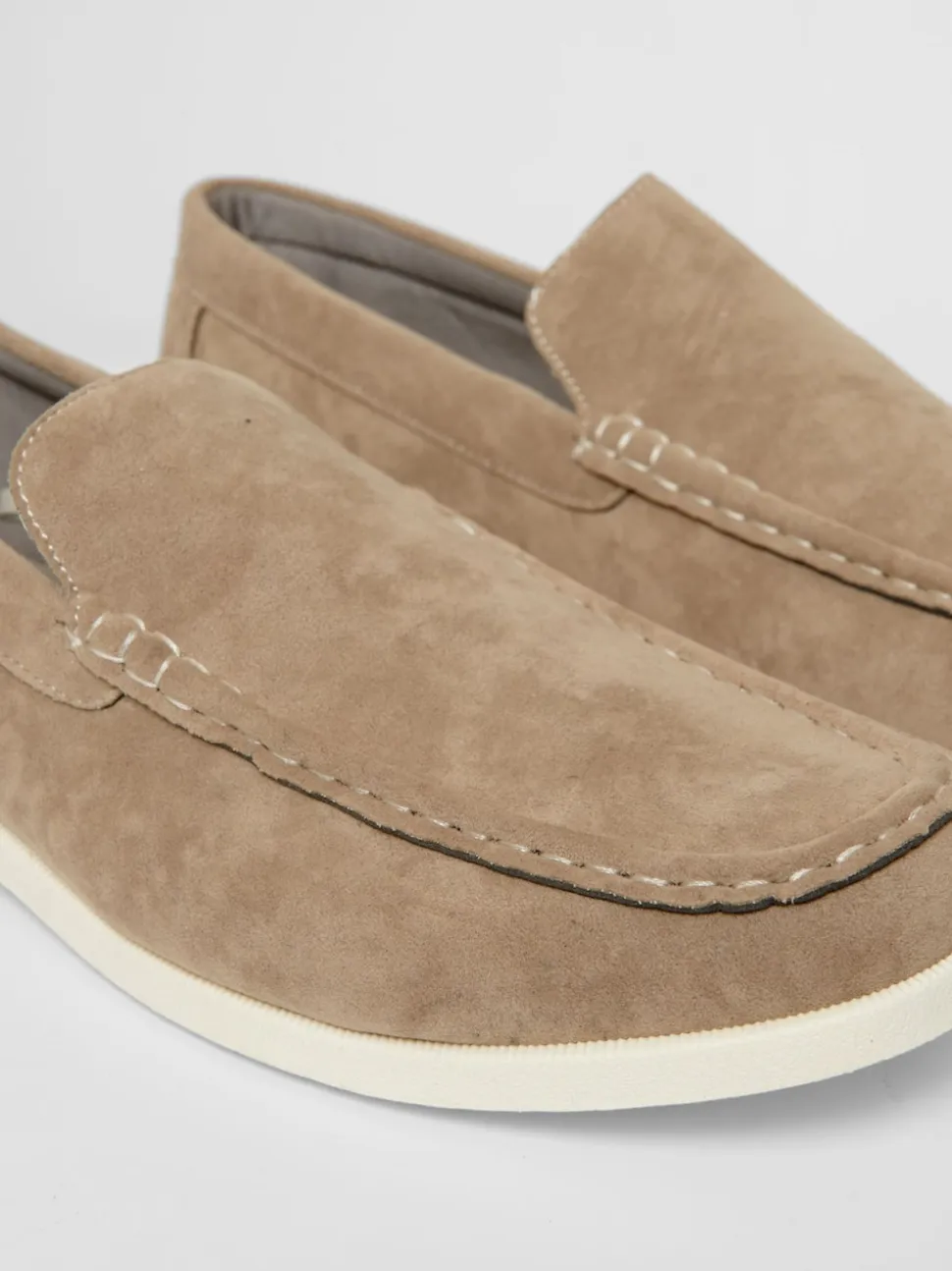 Threadbare Brown Light Faux Suede Slip On Loafers